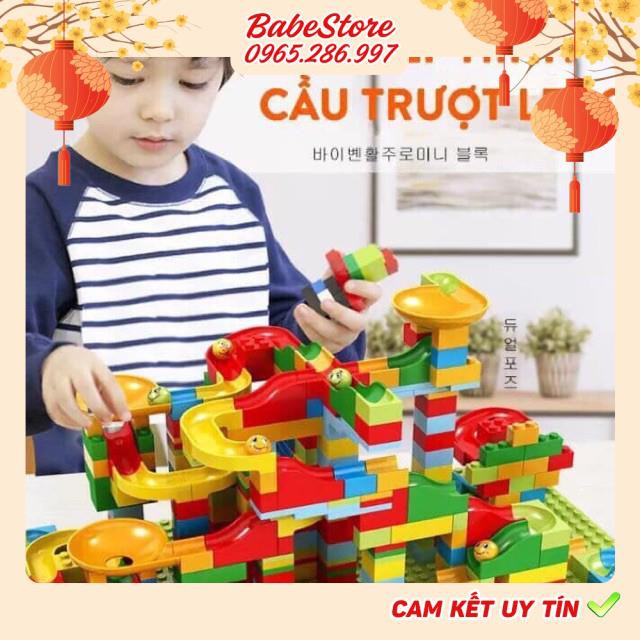 Bộ xếp hình cầu trượt thả bi 206 PCS - Rèn luyện tư duy sáng tạo cho bé