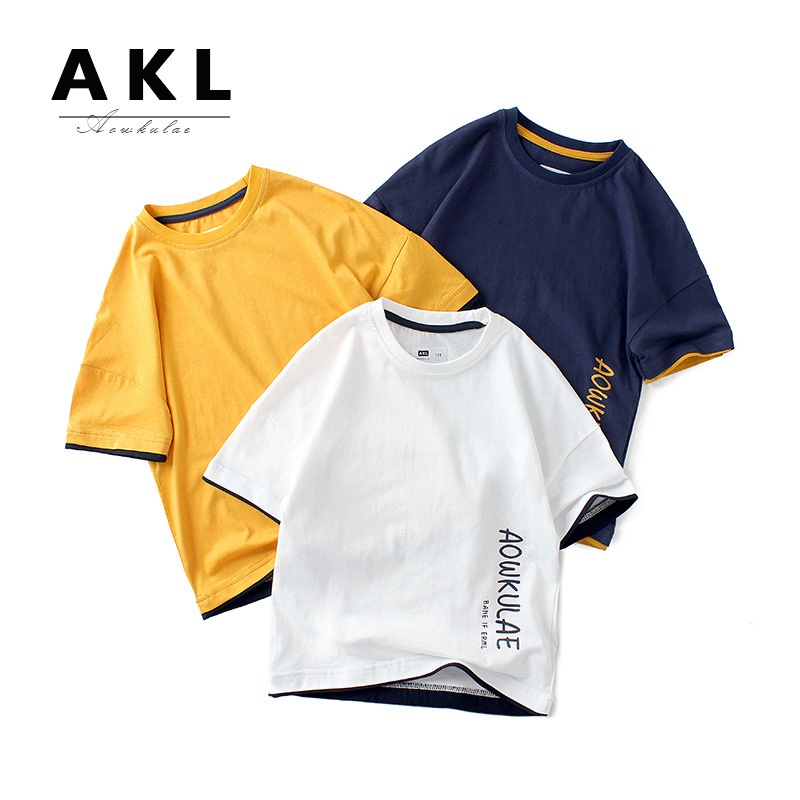 AL12 Size130-160 (21-40kg) Áo thun bé trai size đại (Áo thun ngắn tay AKL) Thời trang trẻ Em hàng quảng châu