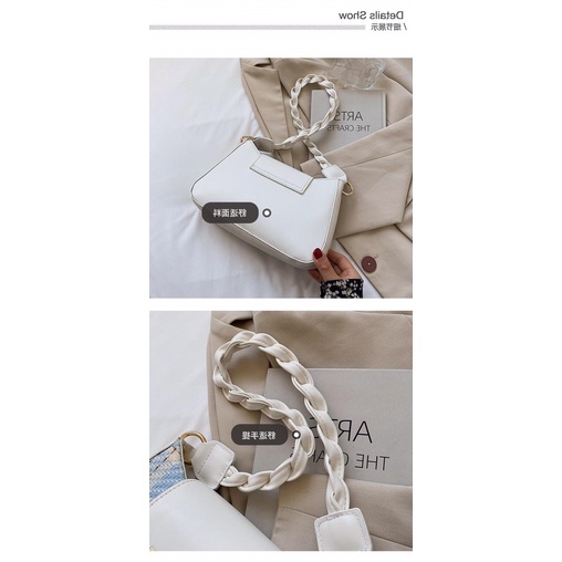 Túi đeo vai đeo chéo thời trang nữ phối dạ phong cách Hàn Quốc siêu xinh