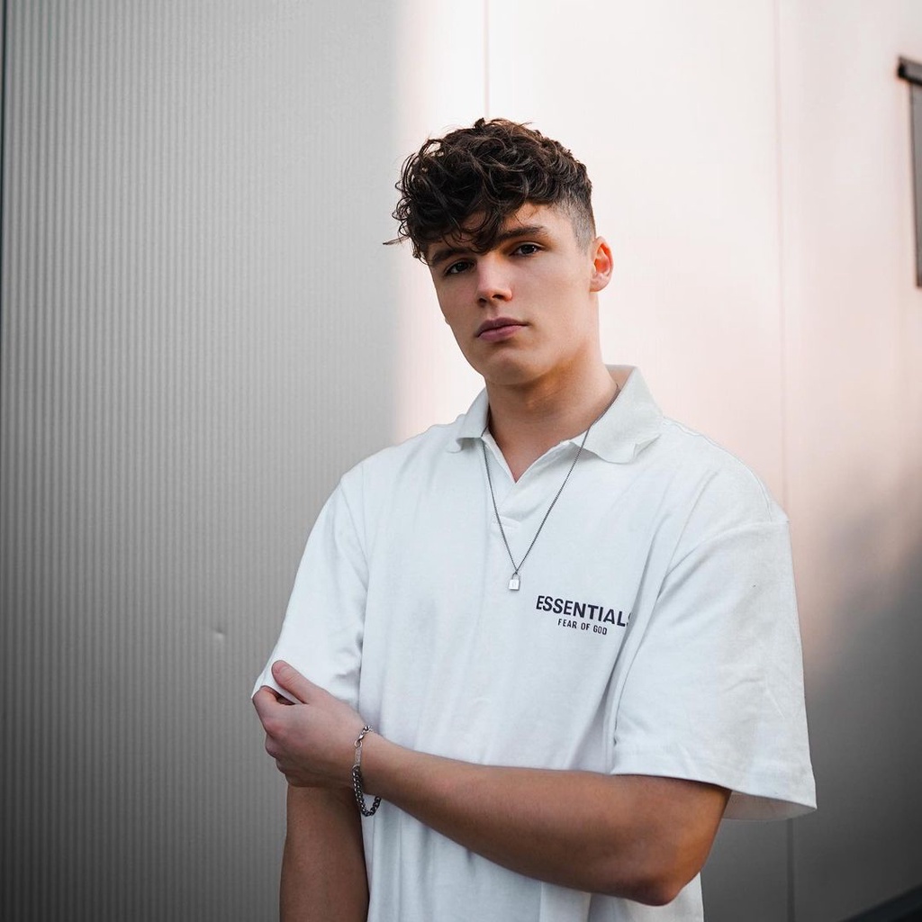 Áo polo Fear Of God FOG Essentials SS20 bản cao cấp, Áo phông cổ bẻ nam FOG Essentials chất vải cotton in chữ phản quang