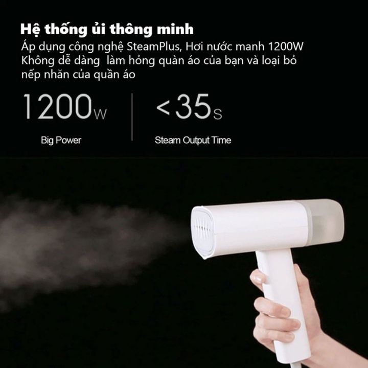 Bàn là hơi nước cầm tay Xiaomi GT-301  FREESHIP  diệt khuẩn 99,9%, dùng cho nhiều loại vải, tạo hơi cực nhanh, BH 2năm