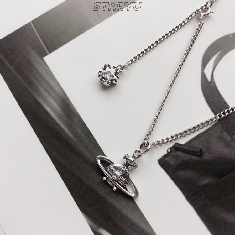 Vòng cổ Mạ Bạc 925 Mặt Hình Hành Tinh Thời Trang Dành Cho Nữ