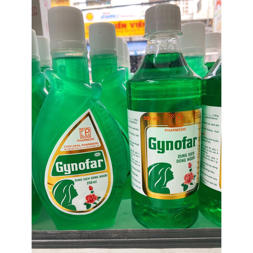 Gynofar dùng cho rôm sảy,viêm ngứa ngoài da chai 250-500ml