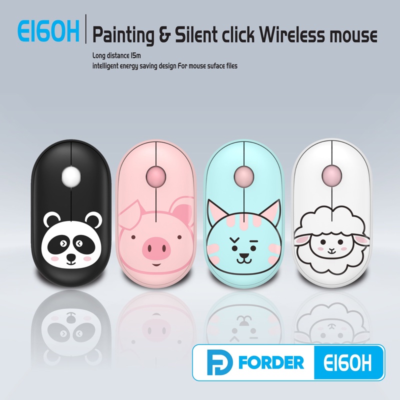 Chuột không dây Wireless FD E160H hình thú siêu kute (4 màu tuỳ chọn) nhattin_flagship_store