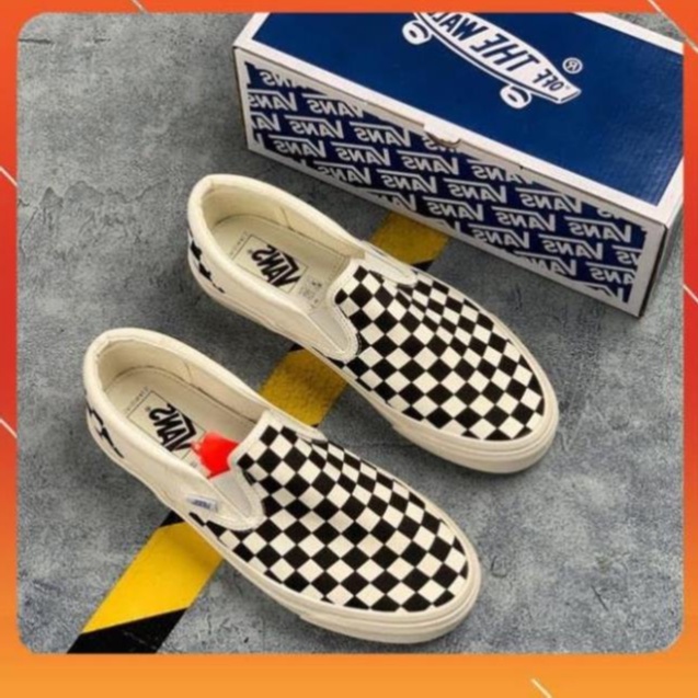 Giày thể thao Vans lười caro Hot trend nam nữ, Giày sneaker Van caro slip on dùng đi học,tập gym,chạy bộ