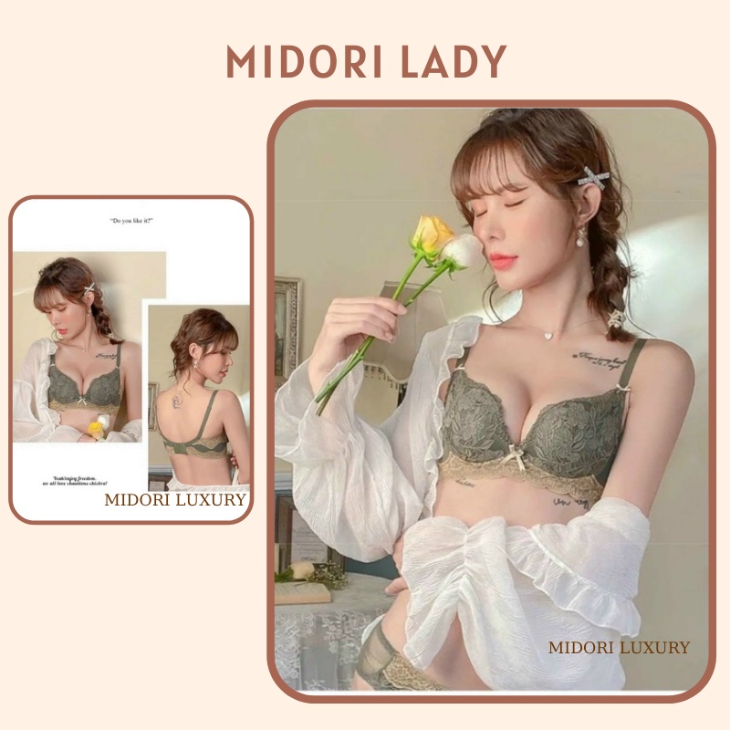 Bộ đồ lót ren Hoa Trà cao cấp, áo đệm vừa gọng mềm Nâng Ngực gợi cảm