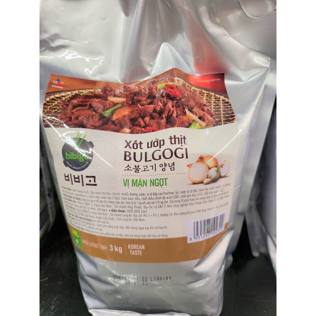 [TÚI LỚN 3Kg – vị MẶN NGỌT] XỐT ƯỚP THỊT BULGOGI Bibigo [VN] CJ FOODS Original Marinade (halal)
