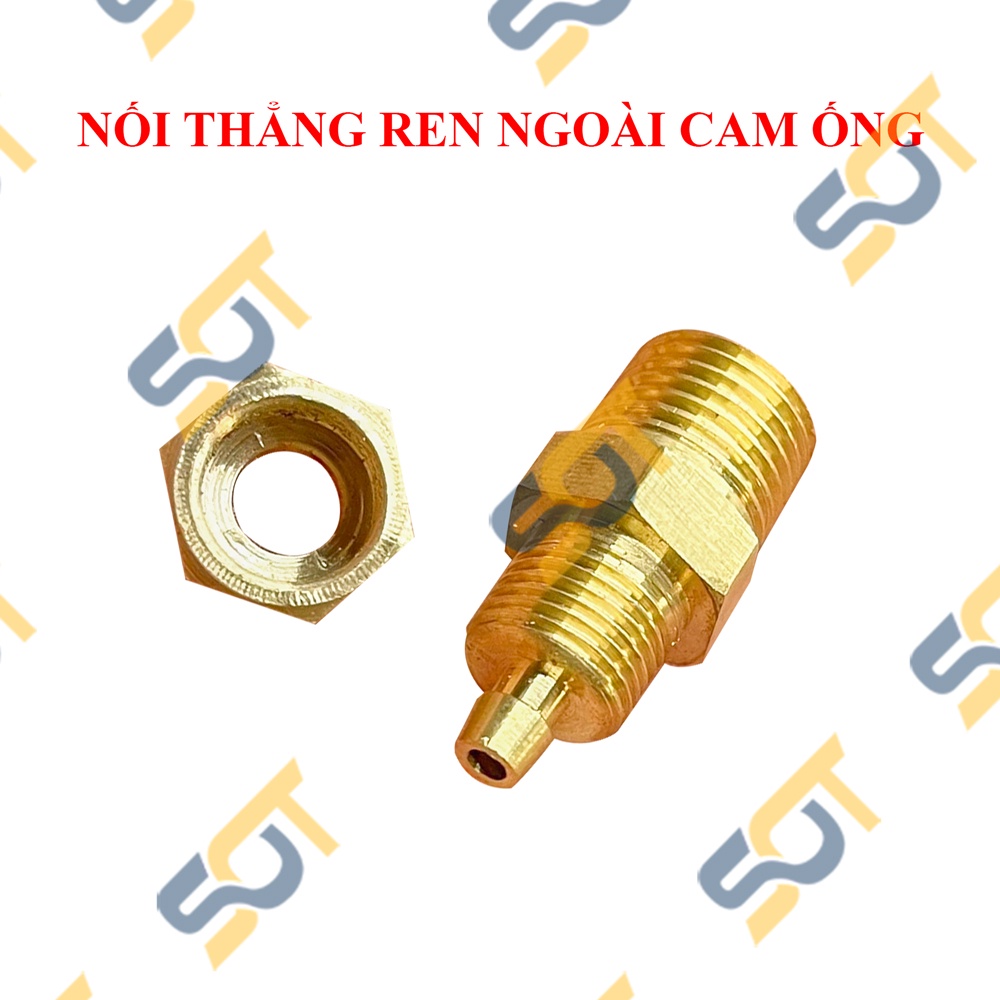 Ren Ngoài Nối Cắm Lòng Trong Xiết Nón Cho Ống Nhựa Pu Khí Nén Chất Lỏng Phun Sương Hơi Nước - Đồng Thau