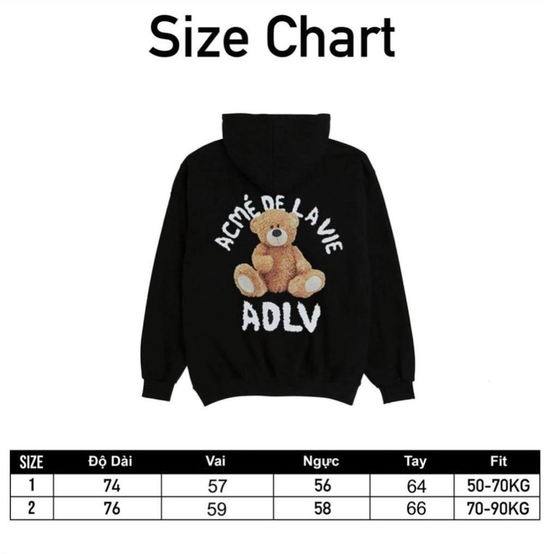 [Nỉ bông cao cấp] Áo hoodie ADLV in hình gấu bông bưng bia