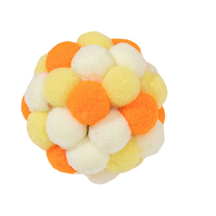 Đồ Chơi Quả Bóng Lông Hai Màu Sắc Co Giãn Cho Thú Cưng