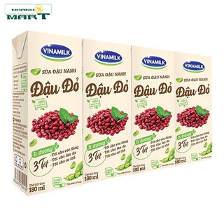 Sữa đậu nành đậu đỏ Vinamilk - Lốc 4 hộp 180ml