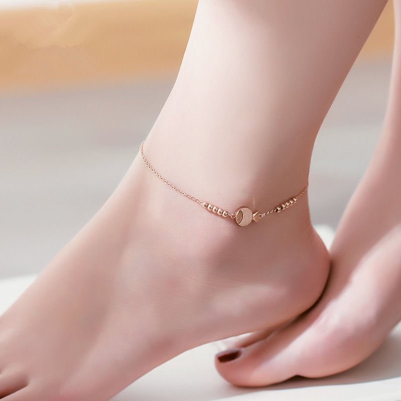 [beautiful foot, delicate foot chain]2021 new Korean version simple personality lovely fish body niche design net red titanium steel Anklet sexy Anklet girl