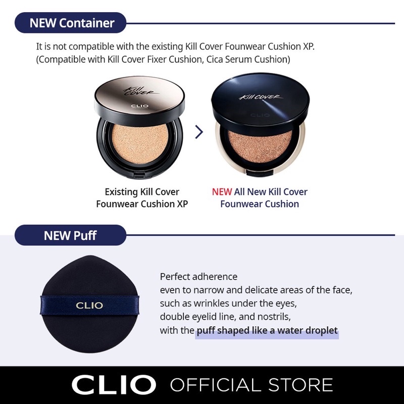 [Auth- Săn Sale] Phấn Nước Clio Kill Cover Founwear XP/ All New/ Glow/ Fixer Cushion SPF50+PA+++