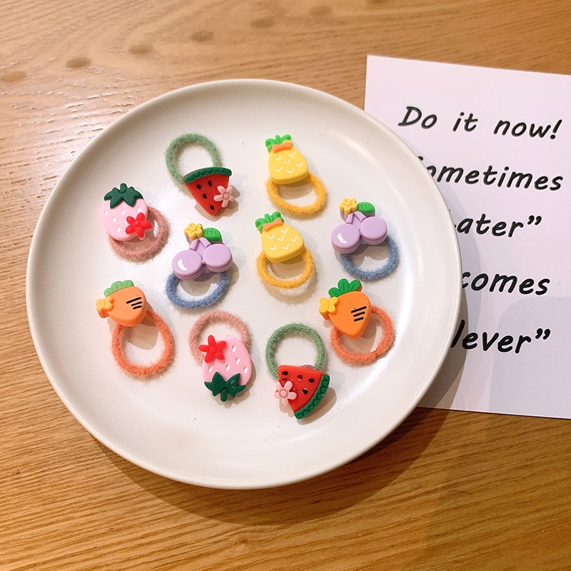 [Bộ 10] Dây Buộc Tóc Dây Cột Tóc Hoạt Hình Dễ Thương Phụ Kiện Thời Trang Cho Bé AB006