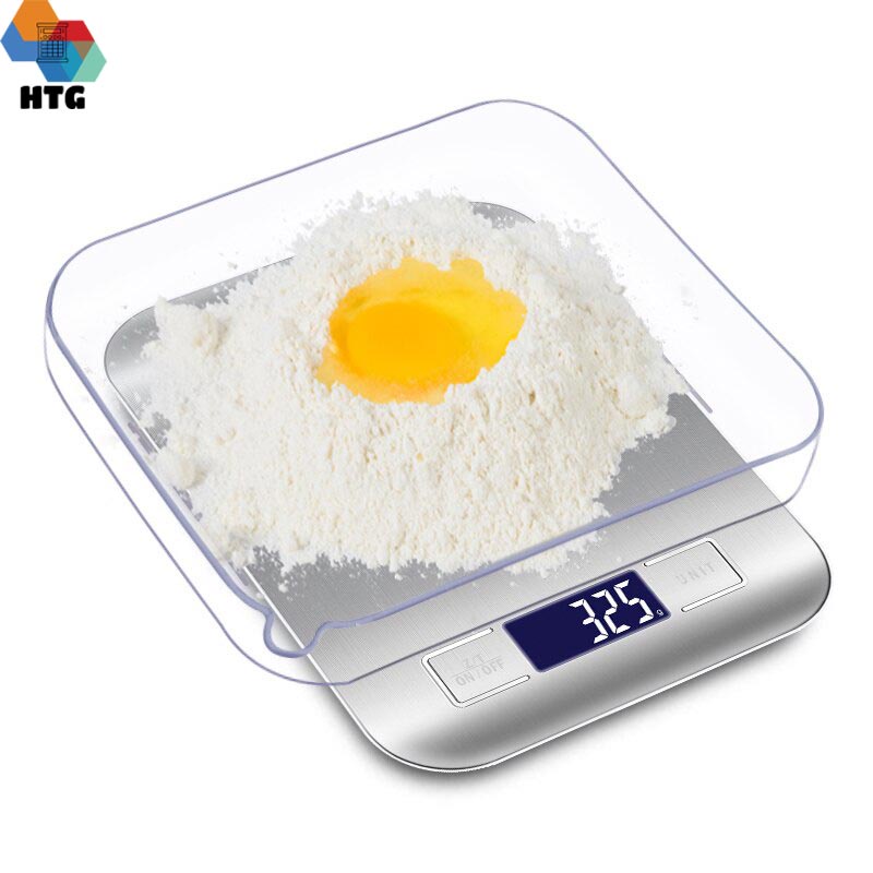 Cân điện tử tiểu ly nhà bếp dinh dưỡng 5kg/1g bề mặt chống rỉ, nước, màn hình LCD sắc nét, đã bao gồm 2 pin AAA tặng kèm