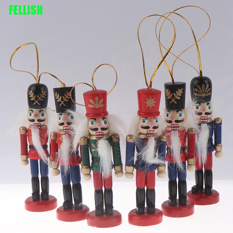 1 Đồ Chơi Trang Trí Giáng Sinh Bằng Gỗ Hình Chú Lính Nutcracker Kích Thước 10cm 436v