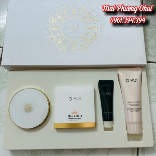 【Mai Phương Ohui】Bộ Phấn Nước Ohui Ultimate Cover Cushion Moisture Special Set 4pcs Che Phủ Khuyết Điểm Cho Làn Da Sáng