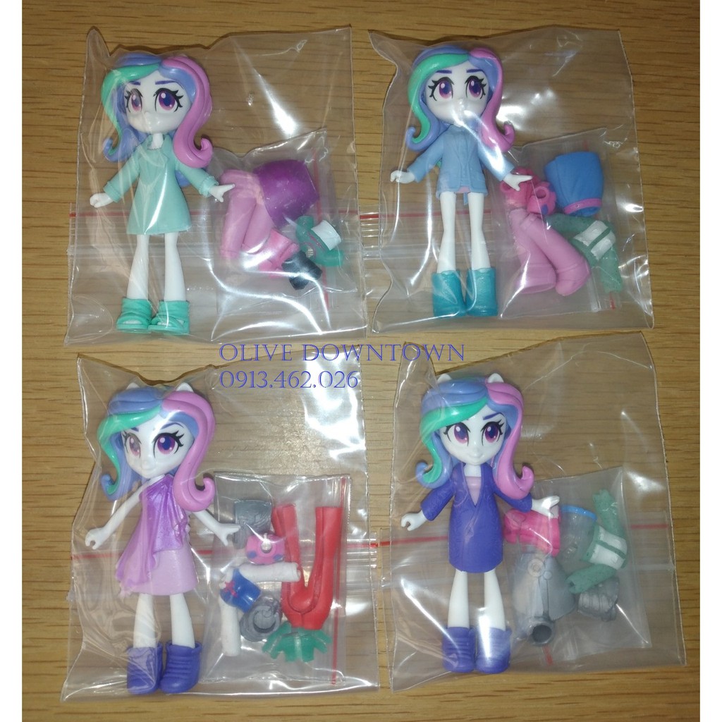 CELESTIA 🌸 Búp bê Pony 10cm kèm 2 set Trang phục & Phụ kiện - MY LITTLE PONY Fashion Squad