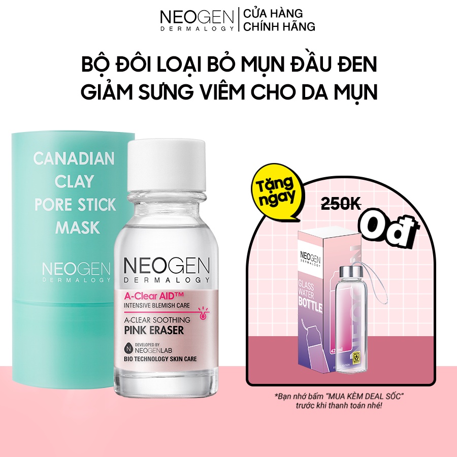 Bộ Đôi Loại Bỏ Mụn Đầu Đen, Giảm Sưng Viêm Cho Da Mụn Sau 4H Thanh Lăn &amp; Chấm Mụn Neogen Dermalogy