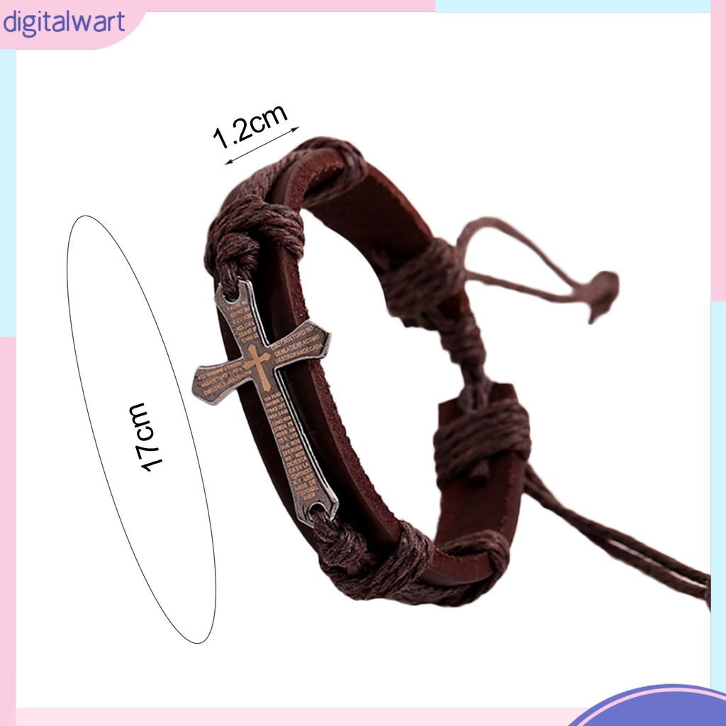Dgggg Dgg✌❤ Vòng Tay Giả Da Mặt Thánh Giá Phong Cách Retro