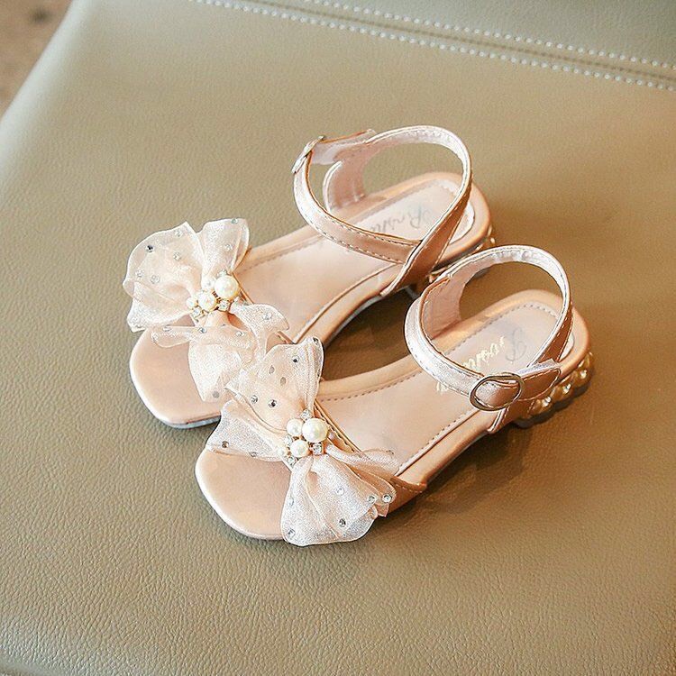 Sandal cho bé gái có gót đế dẻo êm chân nơ bánh bèo sang chảnh yy772