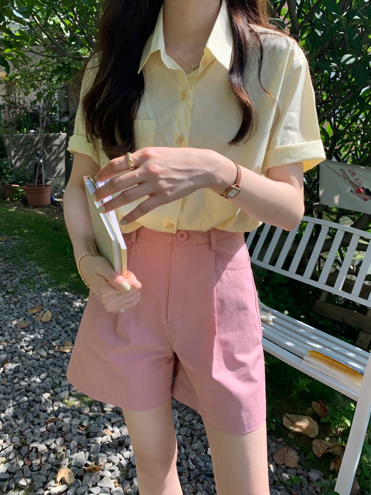 Quần Short Ống Rộng Lưng Cao Phong Cách Retro Mùa Hè 51838