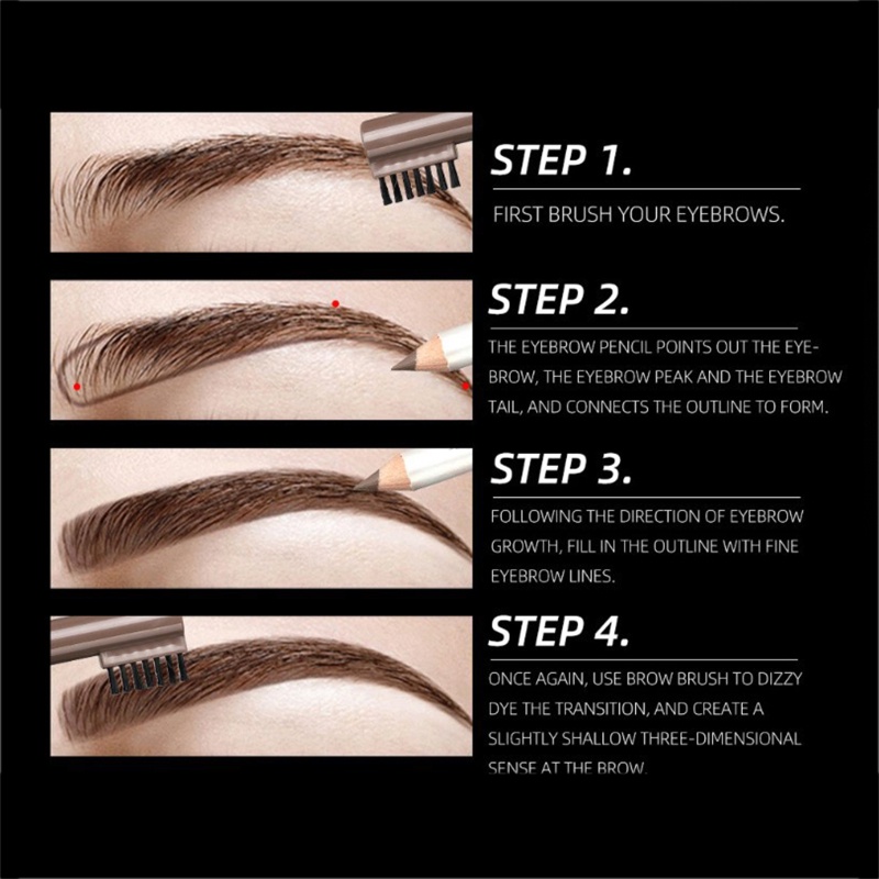 Chì Kẻ Mày Dạng Vặn Kháng Nước Chống Nhòe Lâu Trôi Với Đầu Cọ Chải Tiện Dụng