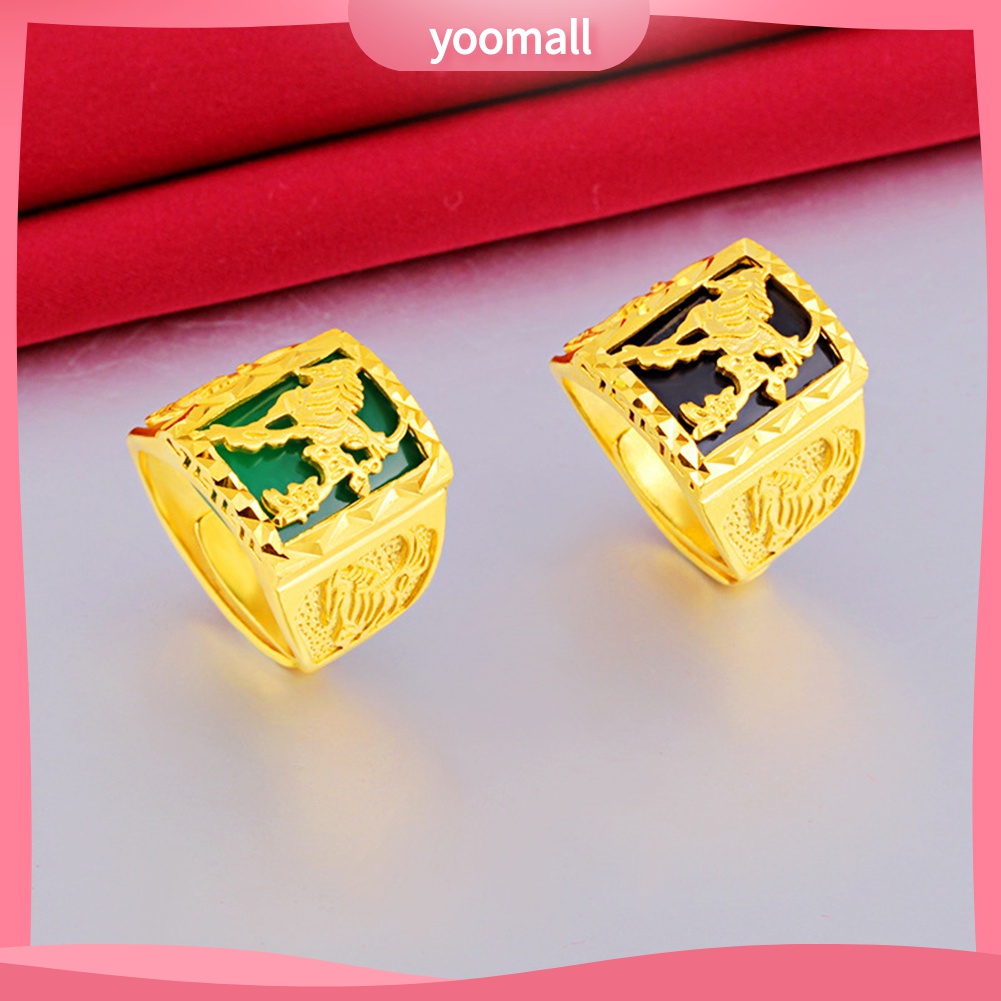 Yomall♡ Nhẫn Hở Mạ VàNg MặT HìNh NgựA ThờI Trang Cho Nam