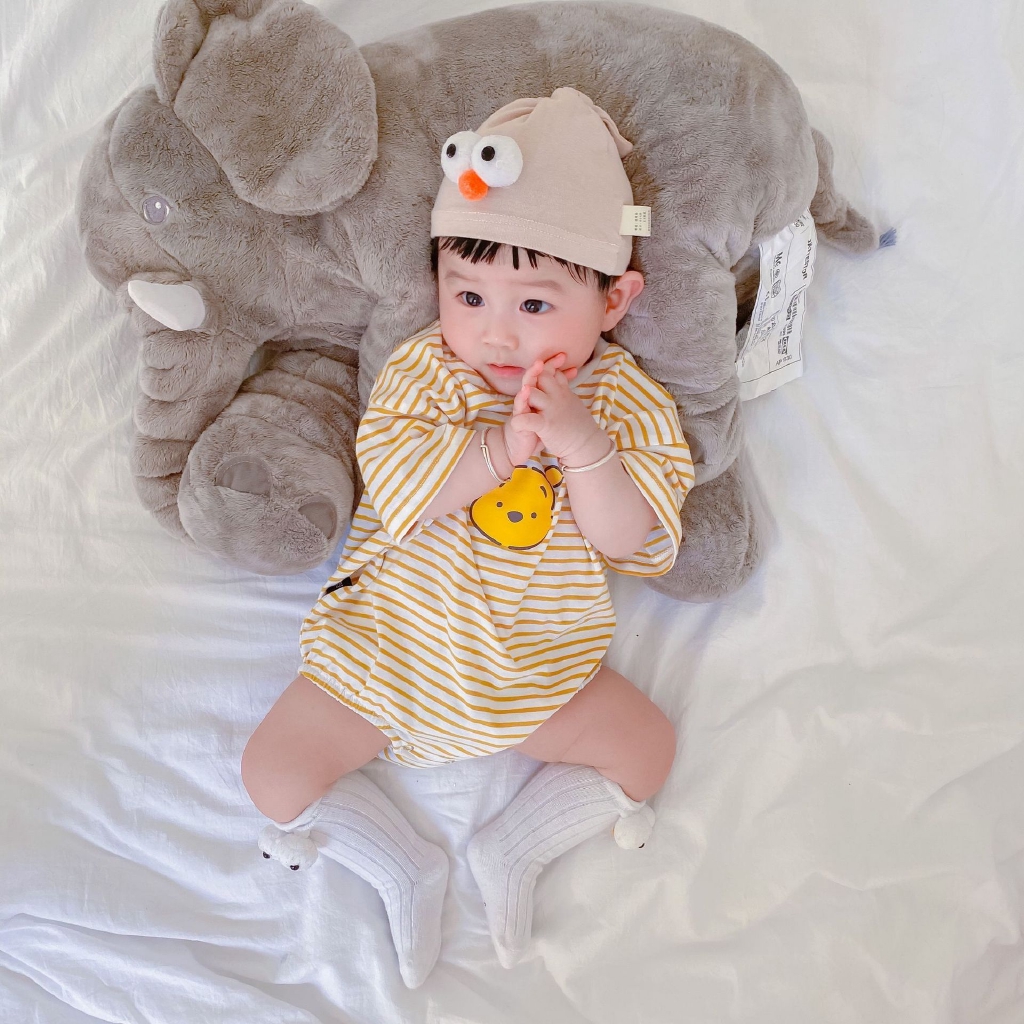 Bộ áo liền quần cotton mềm thời trang mùa hè cho bé