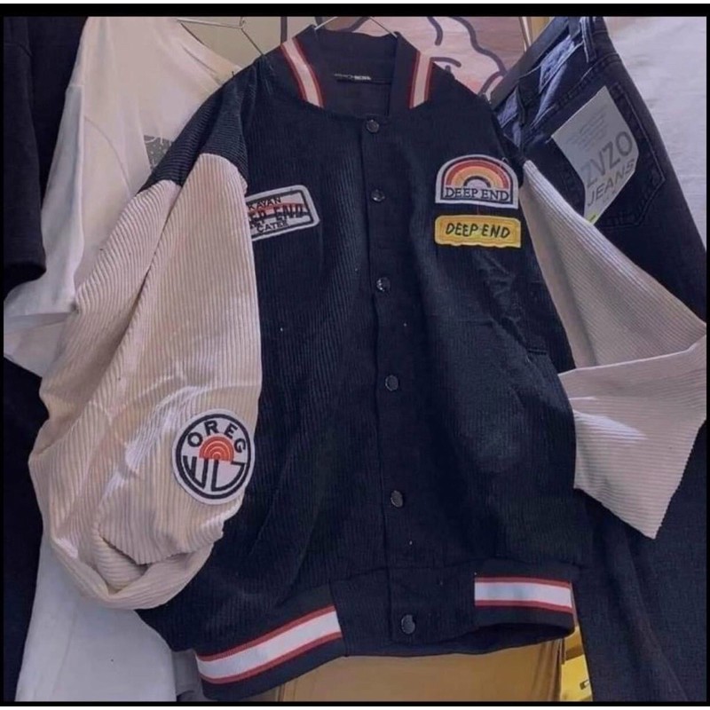 [XẢ KHO] Áo khoác bigsize  Bomber Kaki Nhung Logo Thêu 55-85kg