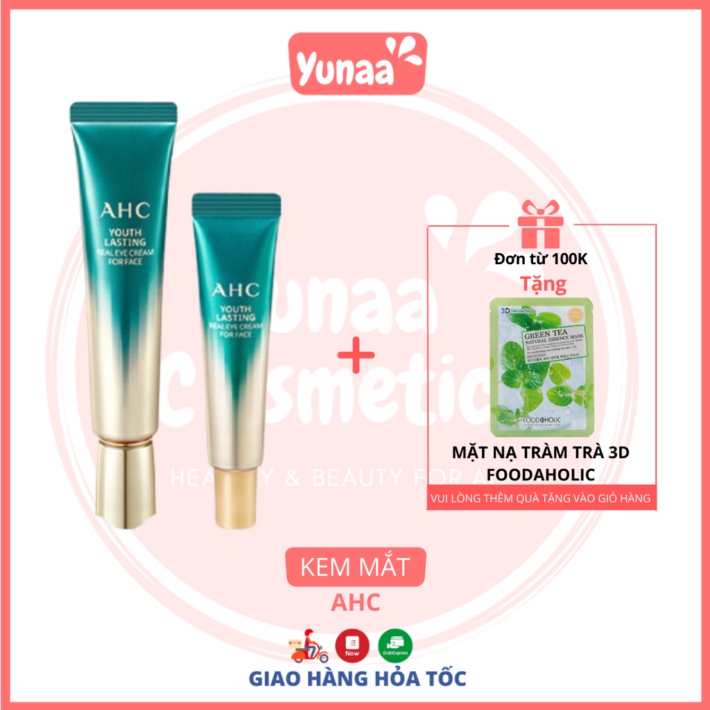 [BẢN 2021] Kem mắt AHC Season 7 Ageless Real Eye Cream For Face (30ml + 12ml) [Yunaa Cosmetics]