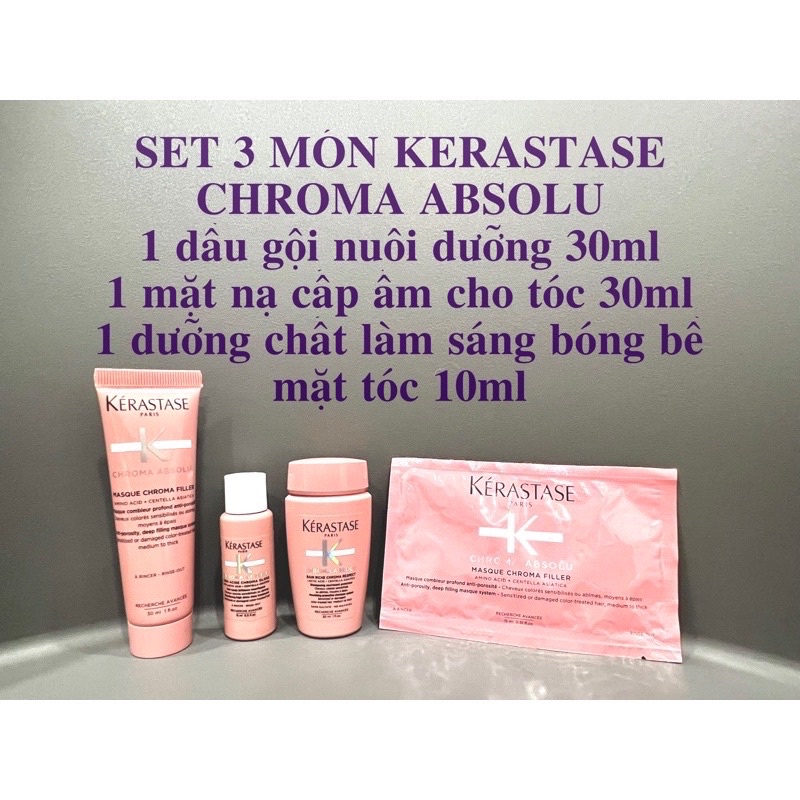 Set dưỡng tóc 3 món 𝐊𝐄𝐑𝐀𝐒𝐓𝐀𝐒𝐄 Paris 𝐂𝐇𝐑𝐎𝐌𝐀 𝐀𝐁𝐒𝐎𝐋𝐔