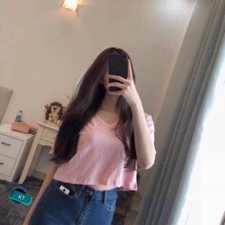 Áo croptop cổ tim