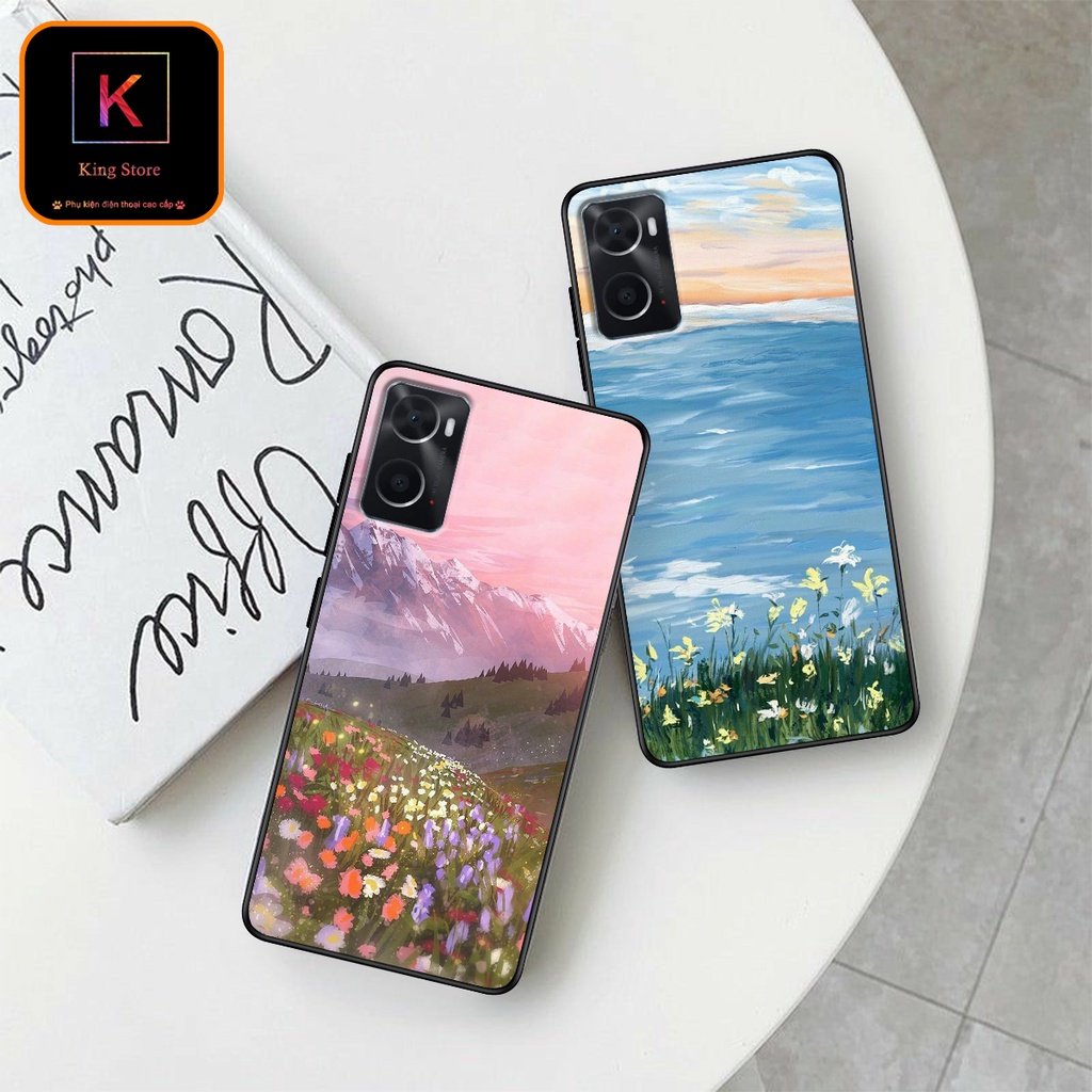 Ốp lưng Oppo A36 - Oppo A76 - Ốp in hình Cánh đồng hoa - Chất liệu TPU siêu bền