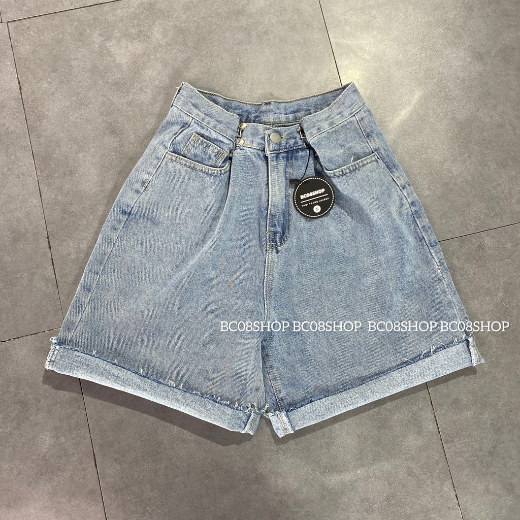 Quần Short Jean Ngố Nữ Lai Tua Điều Chỉnh eo BC020