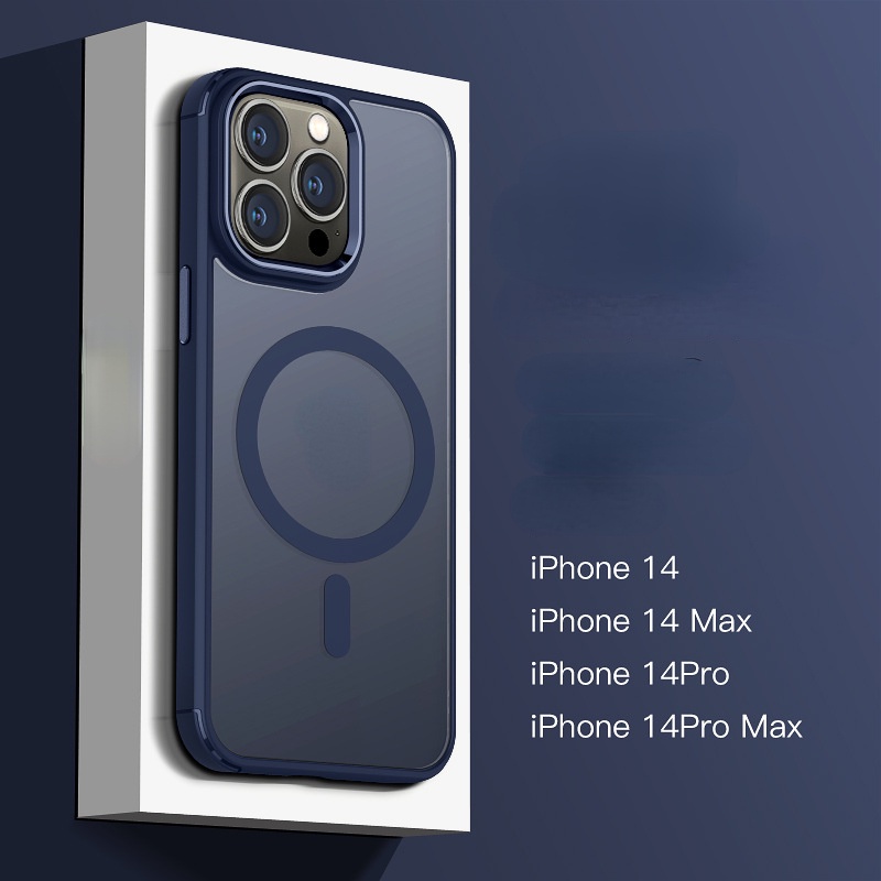 Ốp Điện Thoại Kim Loại Hít Nam Châm Mặt Nhám Cho Iphone 14 13 12 PRO Max IPhone14 PRO