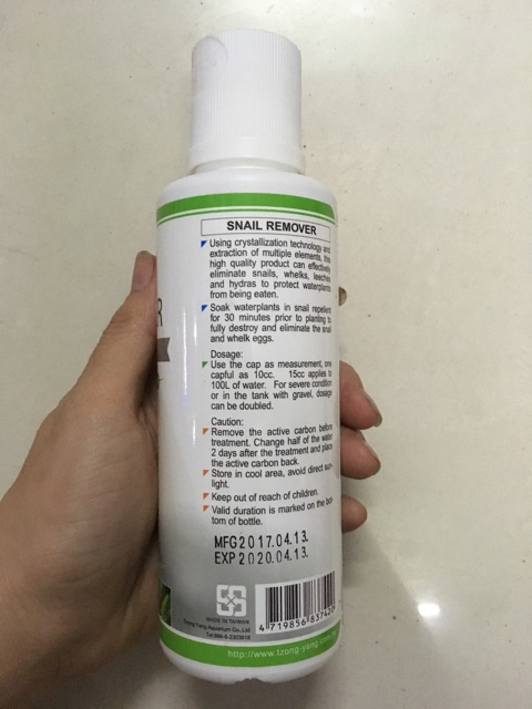 Thuốc diệt ốc hại cho hồ cá Snail Remover 250ml