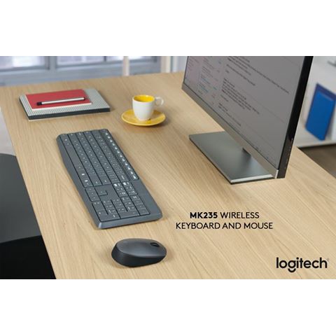 [Hỏa Tốc - HCM] Bộ bàn phím chuột không dây Logitech MK235 | Hàng Chính Hãng Logitech | Bảo Hành 12 Tháng | Mimax Store