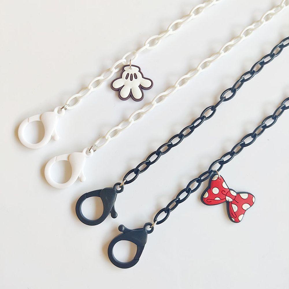 Dây Xích Acrylic Màu Đen Đeo Mắt Kính Hình Chuột Mickey Bảo Vệ Mắt Kính