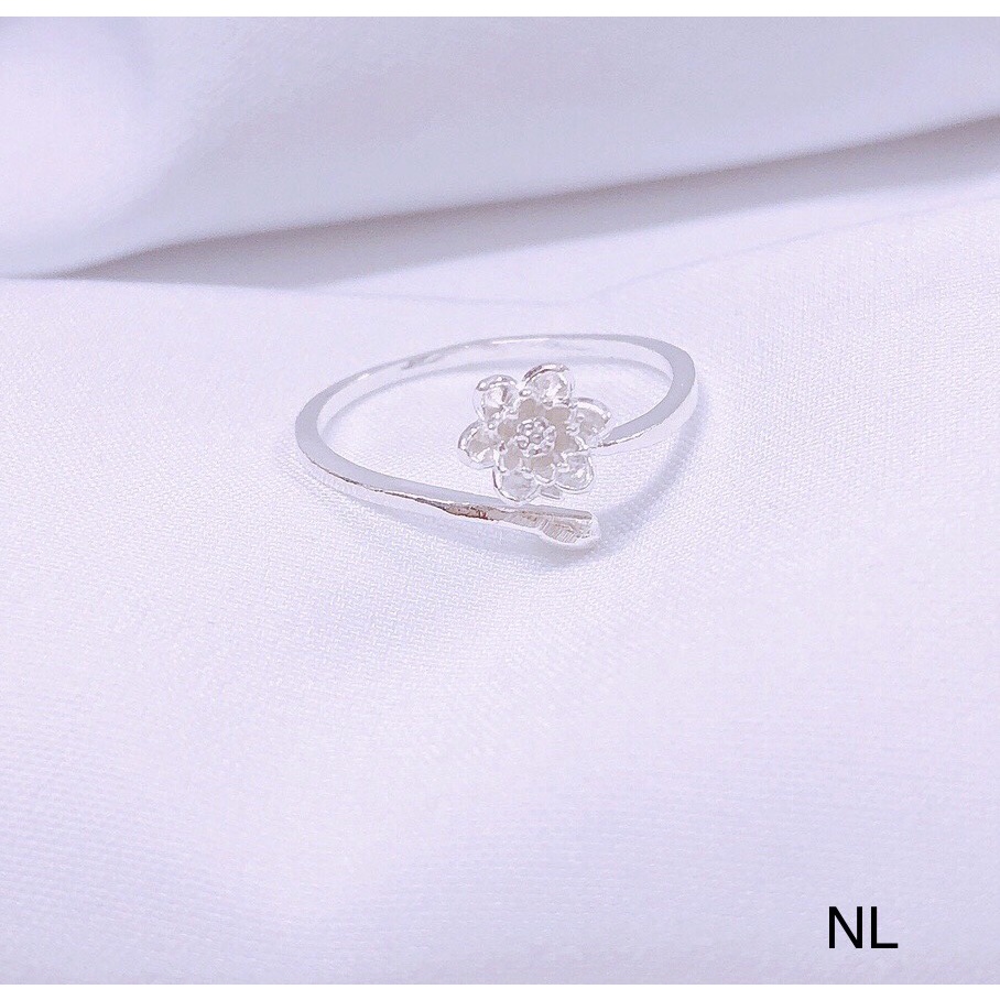 Nhẫn nữ bạc ta hoa sen dạng hở dễ đeo - Kho sỉ bạc Nhất Linh