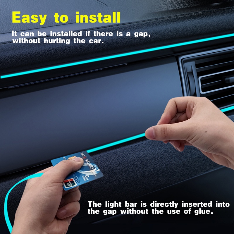 Leites Dây Đèn led 2 / 3 / 4 / 5 Trong 1 Ánh Sáng Lạnh Trang Trí Nội Thất Xe Hơi diy
