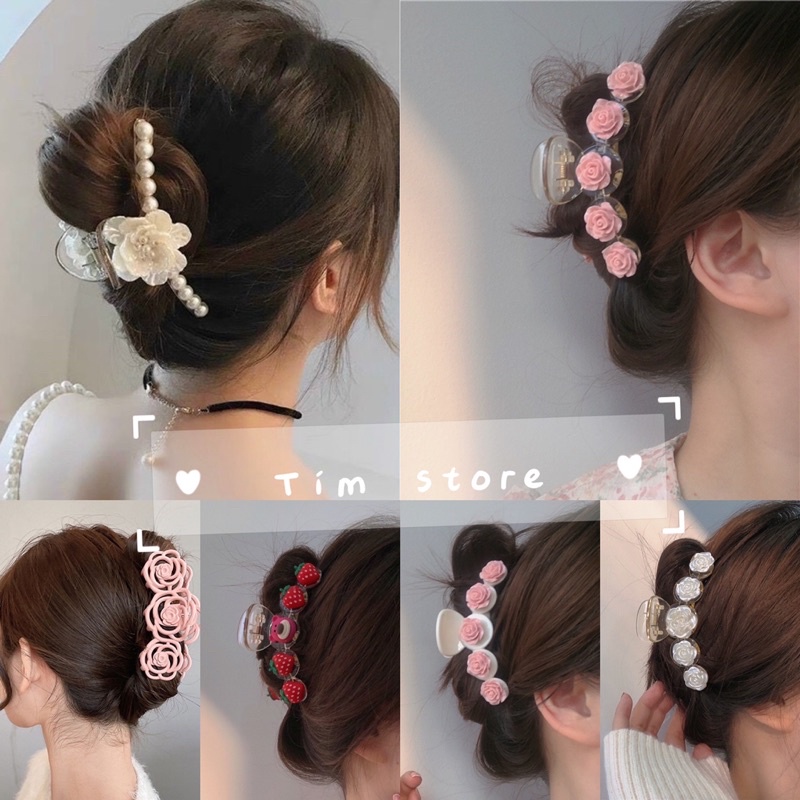 Kẹp gấp tóc lông nhựa đẹp nhiều mẫu hoạt hình TIMSTORE phong cách thời trang nữ tính hàn quốc