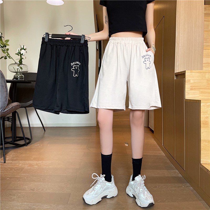 Quần Dài Lưng Cao Ống Rộng Họa Tiết In Hình Gấu Năng Động Thời Trang Dành Cho Nữ | BigBuy360 - bigbuy360.vn