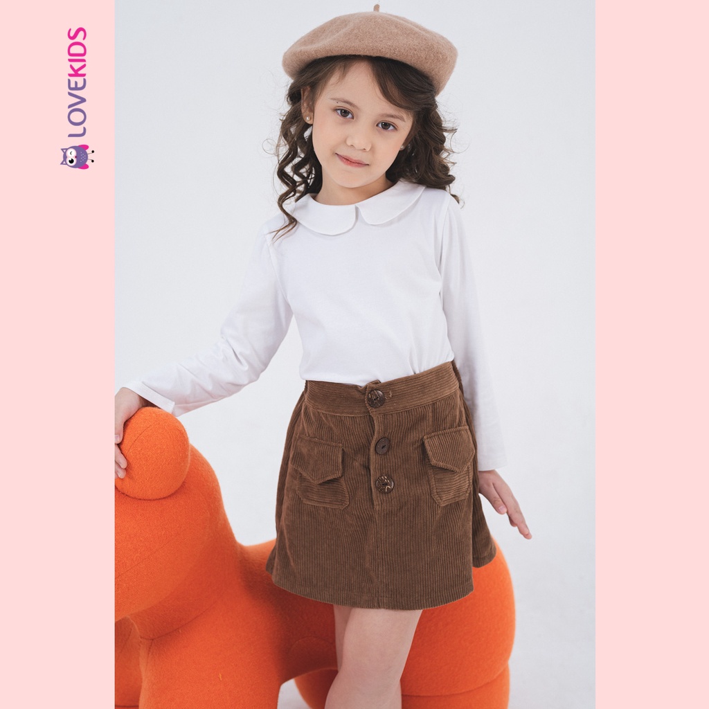 Chân váy nhung phối cúc bé gái - Lovekids
