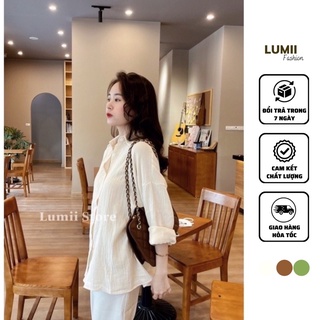 [SALE] Áo sơ mi nhăn basic chất đũi xốp mềm Freesize Lumii