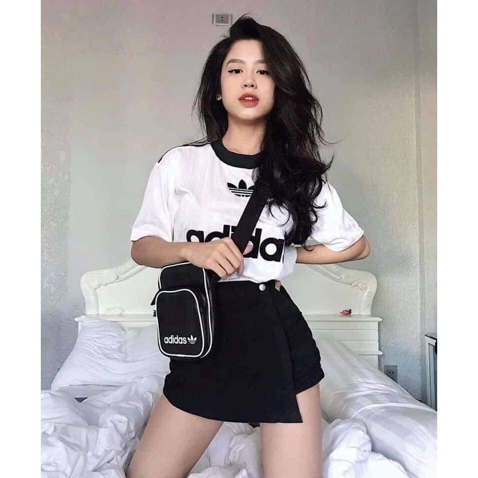 Túi Đeo Chéo GD4782 Cho Nam/Nữ Style Thể Thao Unisex - Vintage Mini Bag - Black/White | JapanSport - HÀNG XUẤT XỊN