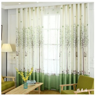 1 Tấm rèm vải Khoen Lỗ, Khoen Ri Đô, Rèm Dán khổ 2.7m - cây xanh cây cao