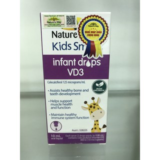 Nature's Way Kids Smart Infant Drops VD3 - Bổ sung vitamin D3 cho trẻ từ sơ sinh