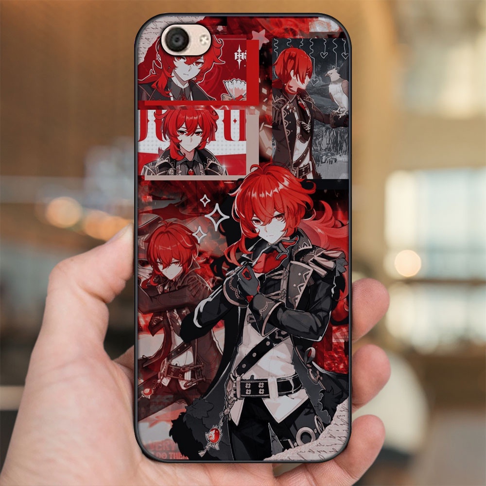 Ốp lưng Vivo V5, V5 Plus viền đen in hình Diluc Genshin Impact