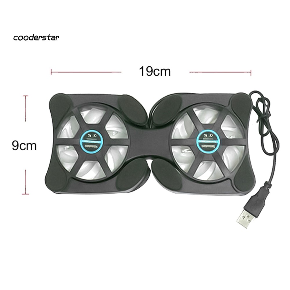 Đế tản nhiệt làm mát USB 2 quạt 14 inch cho máy tính xách tay/ notebook